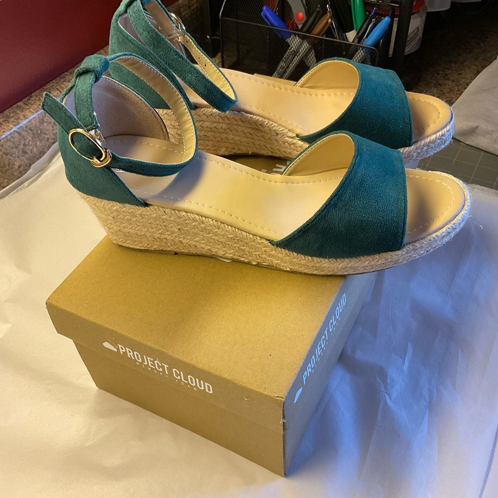 Green Espadrille Sandals 9 / 40 - Picture 2 of 4